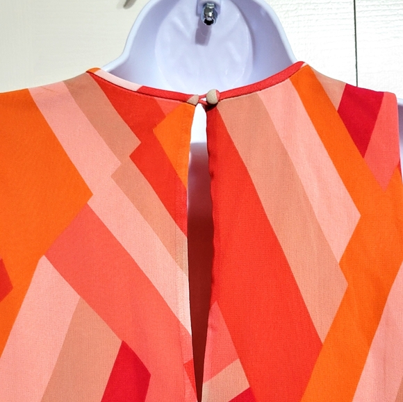 Calvin Klein Pink Orange Pattern Dress Sleeveless - Picture 5 of 5
